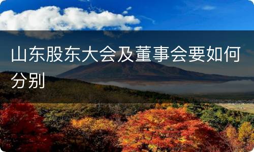 山东股东大会及董事会要如何分别