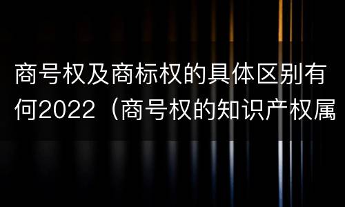 商号权及商标权的具体区别有何2022（商号权的知识产权属性）