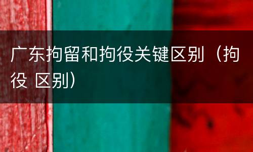 广东拘留和拘役关键区别（拘役 区别）