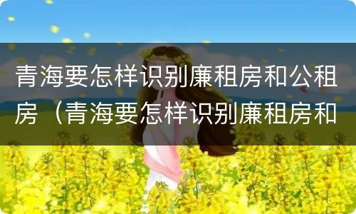 青海要怎样识别廉租房和公租房（青海要怎样识别廉租房和公租房呢）