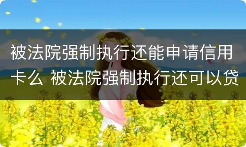 被法院强制执行还能申请信用卡么 被法院强制执行还可以贷款吗