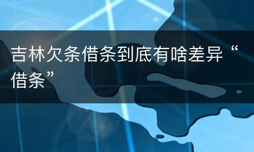 吉林欠条借条到底有啥差异 “借条”