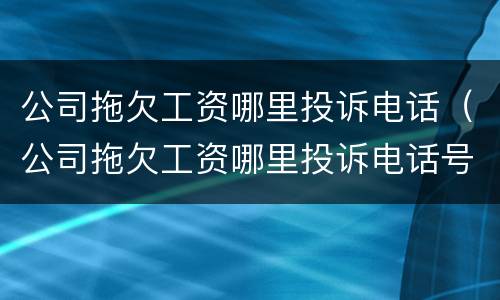 公司拖欠工资哪里投诉电话（公司拖欠工资哪里投诉电话号码）