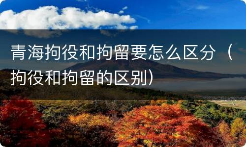 青海拘役和拘留要怎么区分（拘役和拘留的区别）