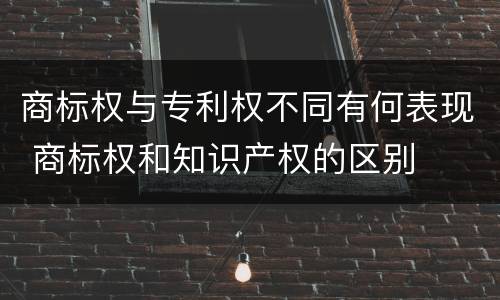 商标权与专利权不同有何表现 商标权和知识产权的区别