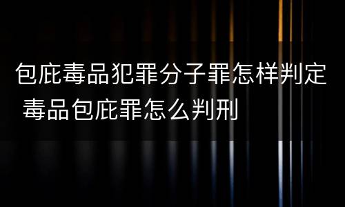 包庇毒品犯罪分子罪怎样判定 毒品包庇罪怎么判刑
