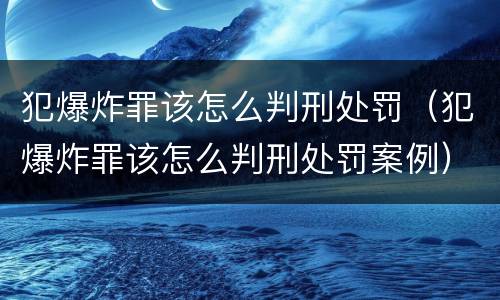 犯爆炸罪该怎么判刑处罚（犯爆炸罪该怎么判刑处罚案例）