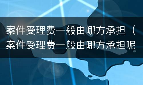 案件受理费一般由哪方承担（案件受理费一般由哪方承担呢）