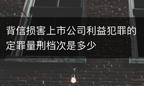 背信损害上市公司利益犯罪的定罪量刑档次是多少