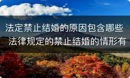 法定禁止结婚的原因包含哪些 法律规定的禁止结婚的情形有哪些