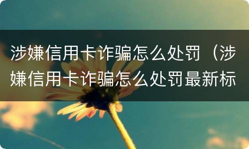 涉嫌信用卡诈骗怎么处罚（涉嫌信用卡诈骗怎么处罚最新标准）