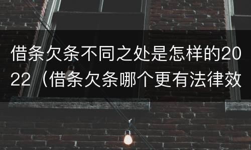 借条欠条不同之处是怎样的2022（借条欠条哪个更有法律效力）