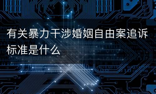 有关暴力干涉婚姻自由案追诉标准是什么