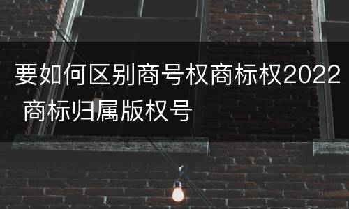要如何区别商号权商标权2022 商标归属版权号