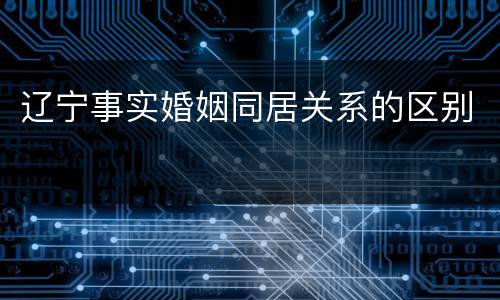 辽宁事实婚姻同居关系的区别