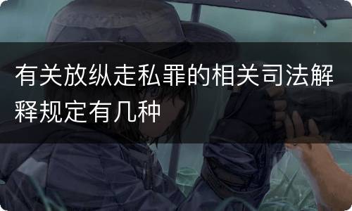 有关放纵走私罪的相关司法解释规定有几种