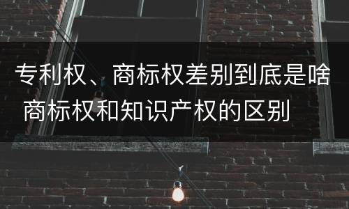 专利权、商标权差别到底是啥 商标权和知识产权的区别
