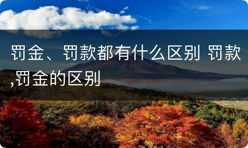 罚金、罚款都有什么区别 罚款,罚金的区别