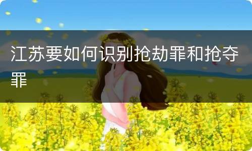 江苏要如何识别抢劫罪和抢夺罪