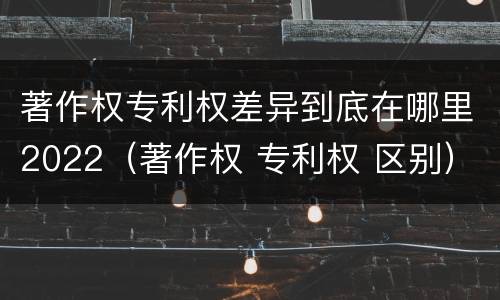 著作权专利权差异到底在哪里2022（著作权 专利权 区别）