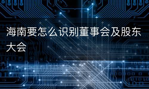 海南要怎么识别董事会及股东大会