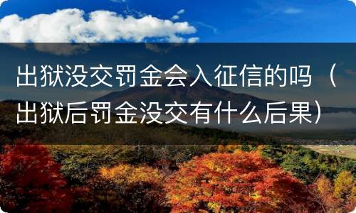 出狱没交罚金会入征信的吗（出狱后罚金没交有什么后果）