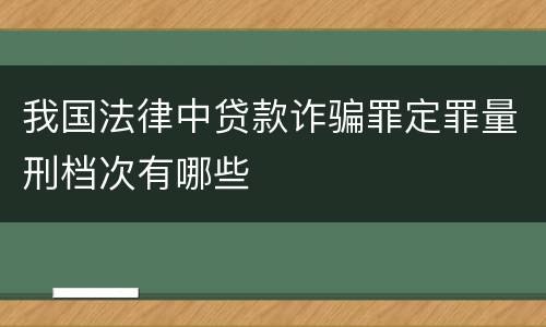 我国法律中贷款诈骗罪定罪量刑档次有哪些