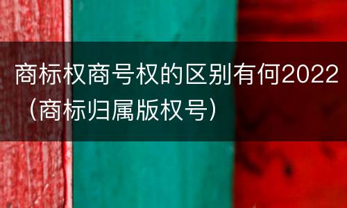 商标权商号权的区别有何2022（商标归属版权号）