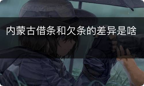 内蒙古借条和欠条的差异是啥