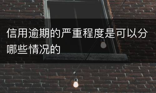 信用逾期的严重程度是可以分哪些情况的