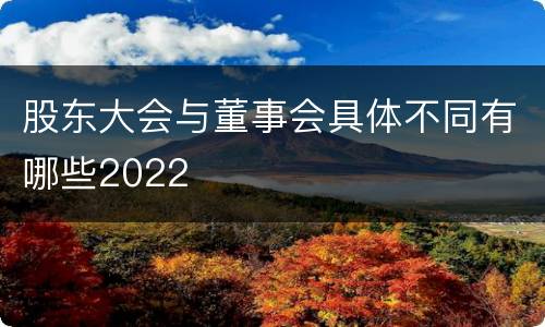 股东大会与董事会具体不同有哪些2022
