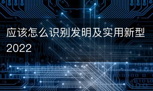 应该怎么识别发明及实用新型2022