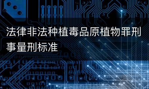 法律非法种植毒品原植物罪刑事量刑标准