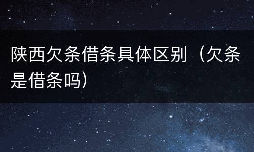 陕西欠条借条具体区别（欠条是借条吗）