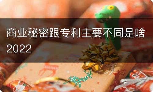 商业秘密跟专利主要不同是啥2022