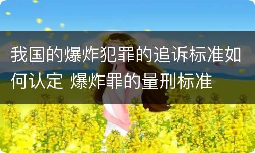 我国的爆炸犯罪的追诉标准如何认定 爆炸罪的量刑标准