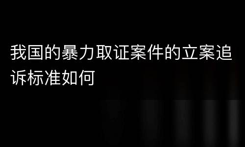 我国的暴力取证案件的立案追诉标准如何
