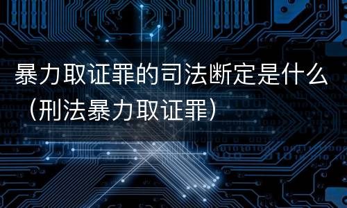 暴力取证罪的司法断定是什么（刑法暴力取证罪）