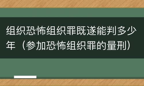组织恐怖组织罪既遂能判多少年（参加恐怖组织罪的量刑）