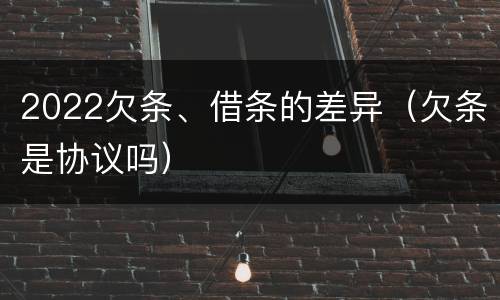 2022欠条、借条的差异（欠条是协议吗）