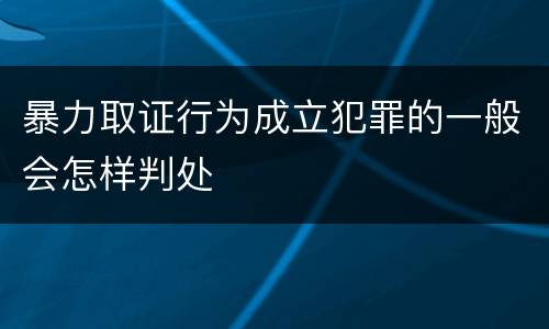 暴力取证行为成立犯罪的一般会怎样判处