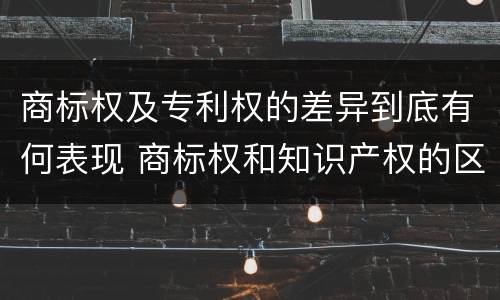 商标权及专利权的差异到底有何表现 商标权和知识产权的区别