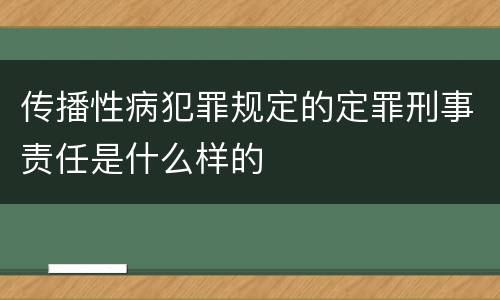 传播性病犯罪规定的定罪刑事责任是什么样的