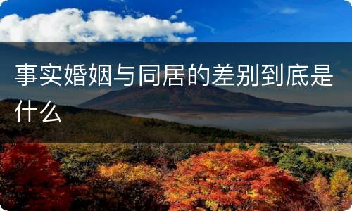 事实婚姻与同居的差别到底是什么