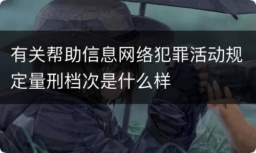 有关帮助信息网络犯罪活动规定量刑档次是什么样