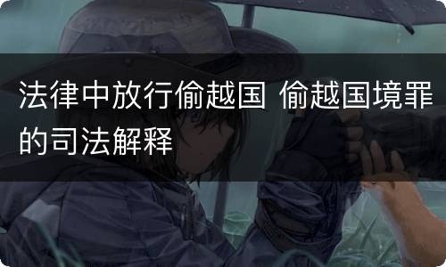 法律中放行偷越国 偷越国境罪的司法解释