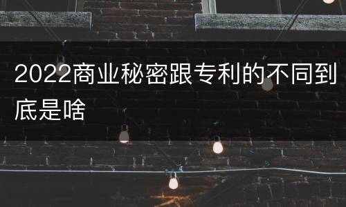 2022商业秘密跟专利的不同到底是啥