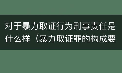 对于暴力取证行为刑事责任是什么样（暴力取证罪的构成要件）