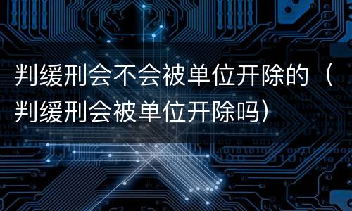 判缓刑会不会被单位开除的（判缓刑会被单位开除吗）