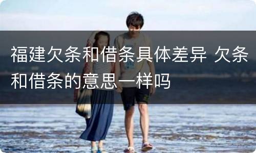 福建欠条和借条具体差异 欠条和借条的意思一样吗